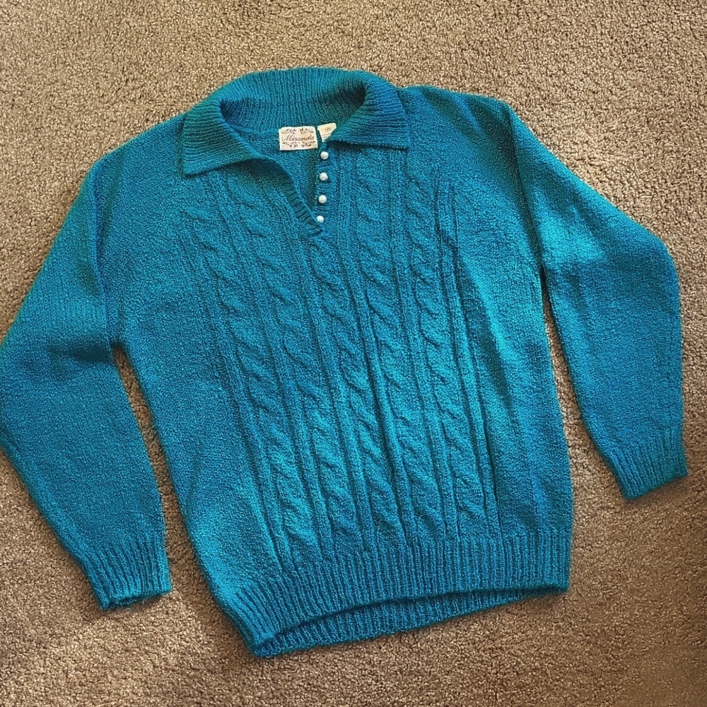 Sweater...long sleeve, Teal Blue